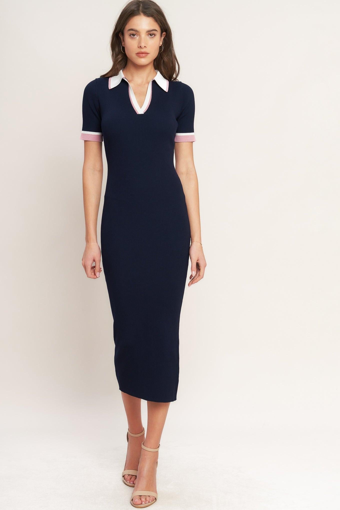 PICTURE READY SILHOUETTE KNIT MIDI DRESS