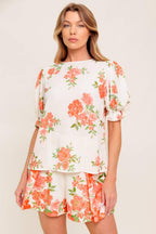 LOVELY DAYS IVORY WOVEN TOP