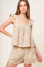 DARCY DREAM WOVEN TOP AND SHORTS SET