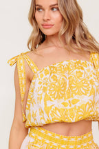 TWIG LIGHT NOIR WOVEN TOP AND SKIRT SET