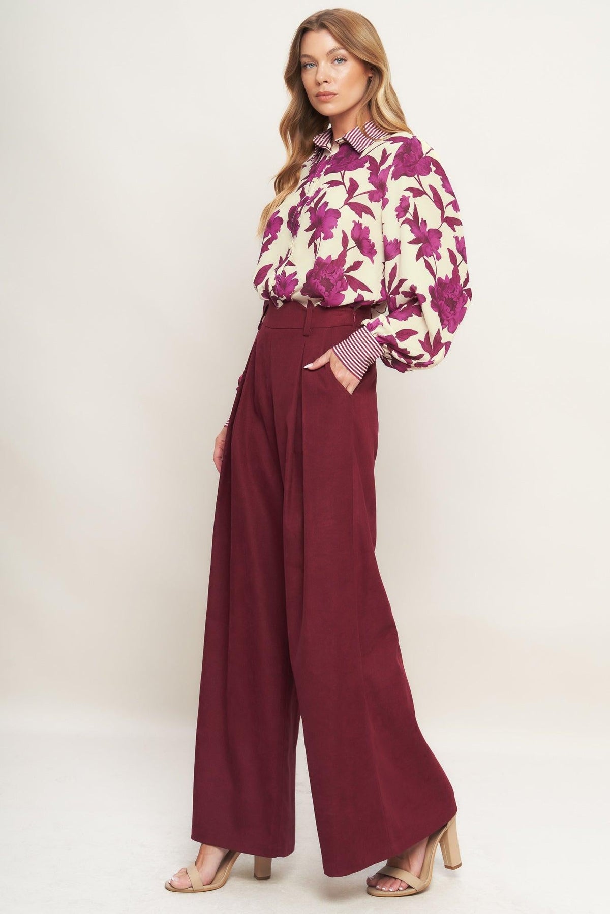 SWEET BOTANICAL CHARM WOVEN TOP