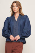 STITCH STORY LIGHTWEIGHT DENIM TOP