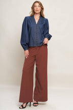 STITCH STORY LIGHTWEIGHT DENIM TOP