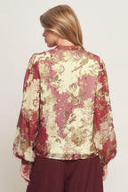 CHATEAU FLORAL WOVEN TOP