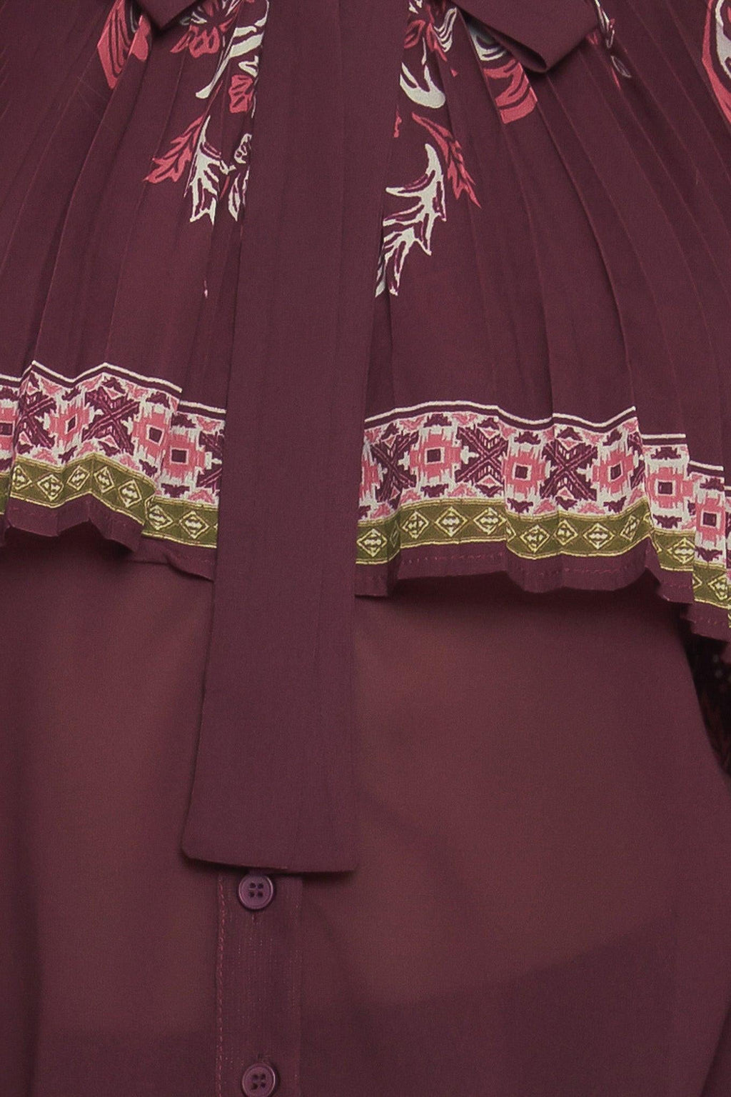 AZTEC CHERRY WOVEN TOP