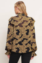 SHADOW GLINT WOVEN TOP