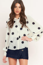 PLAYFUL CONFIDENCE WOVEN TOP