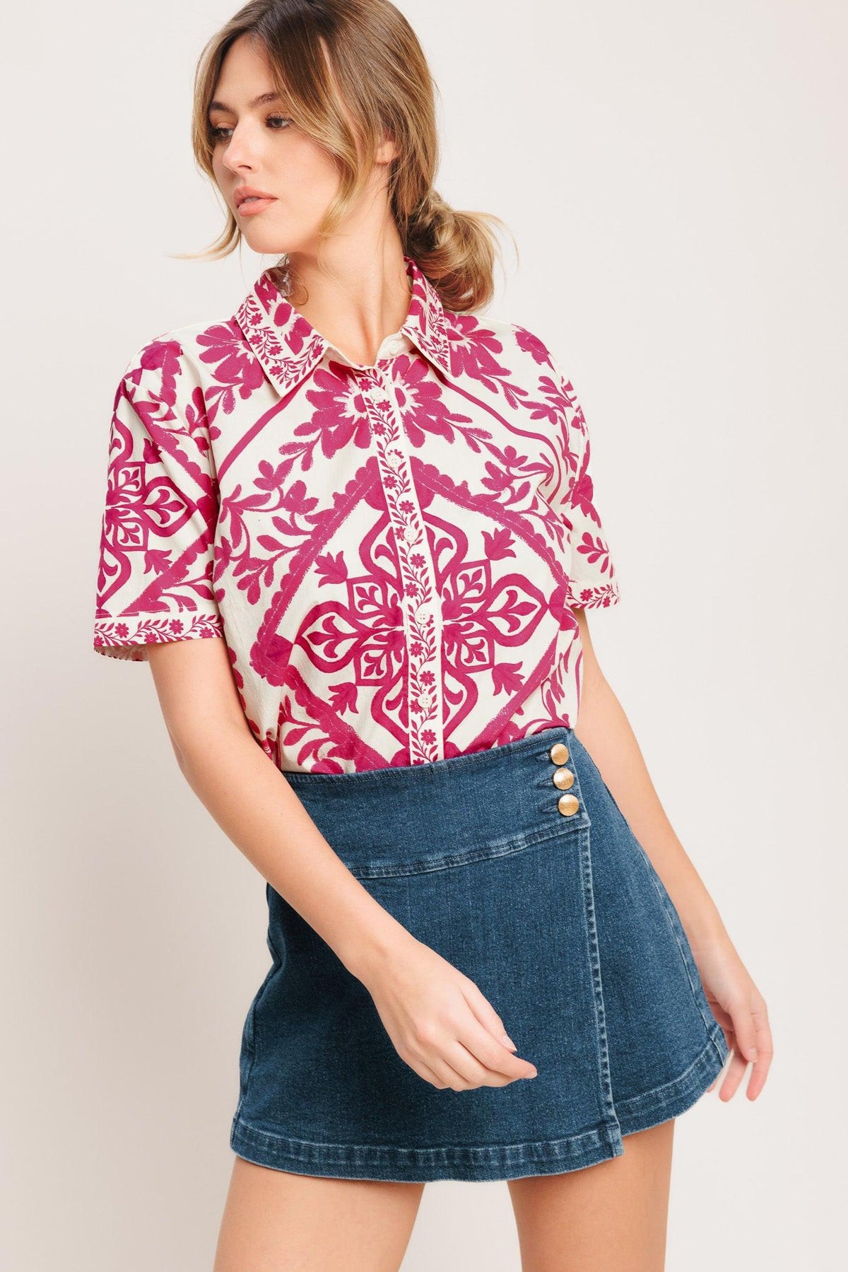 WEEKDAY WRAP WOVEN TOP
