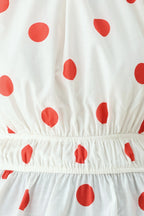 CHERRY KISS POLKA DOT WOVEN TOP