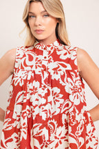 SUNSET BLOOM WOVEN TOP