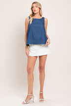 WASHED FLOW WOVEN TOP