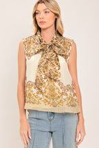 GILDED SCROLL PRINT TOP