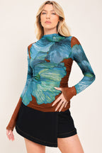 TROPIC BLOOM POWER MESH TOP