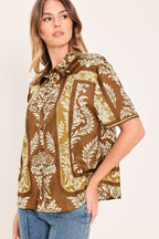 VINTAGE MANOR PALAZZO WOVEN TOP