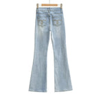 Women's Light Blue High Waist Slim Fit Bootcut Jeans
