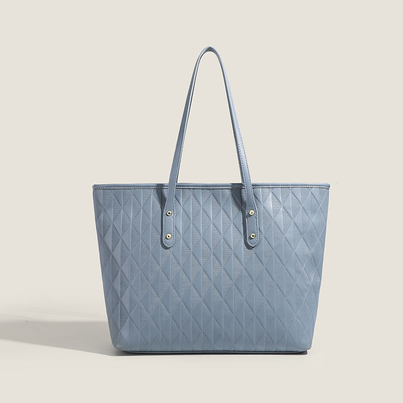 Women top handle purse, large capacity student tote bag, fashion handbag, texture solid color versatile shoulder bag