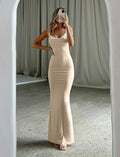 Backless Slim Fit Hip Spaghetti Straps Maxi Dress