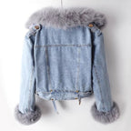 Denim Jacket with Detachable Faux Fur Liner