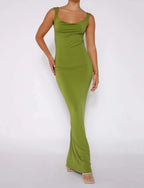 Backless Slim Fit Hip Spaghetti Straps Maxi Dress
