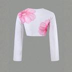 Long Sleeve Apron Women's Swimsuit Printed Bikini 4