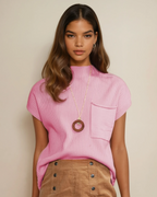 Ayla Short Sleeve Sweater - Pink