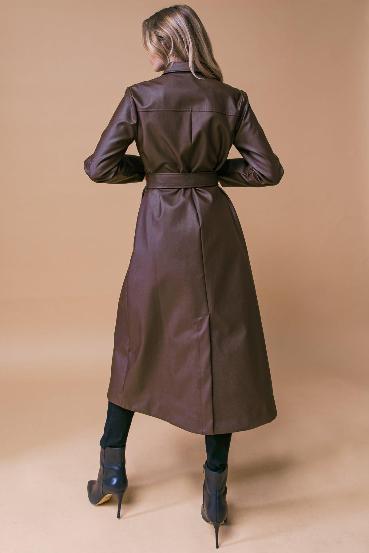 【ohotoro 】leather midi coat WHAT A WONDERFUL DAY LEATHER MIDI COAT – Lovelo
