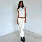 Women's Characteristic Reverse Car Side Wrapped Chest skirt set