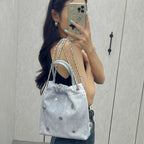 Denim blue chain backpack multi-functional portable shoulder bag