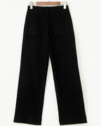 Brooke 2-Button High Waist Flared Bottom Jeans - Black