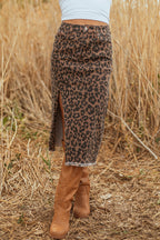 Jadecara Frayed Midi Skirt