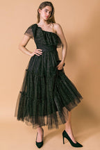 SOME FRESH AIR FUCHSIA TULLE MIDI DRESS