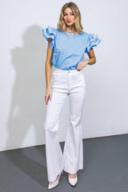 NICE AS CAN BE WOVEN TOP