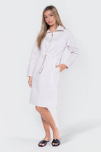 Mina Half Zip Dress 42" (Ivory Heather)
