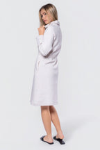 Mina Half Zip Dress 42" (Ivory Heather)