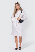 Mina Half Zip Dress 42" (Ivory Heather)