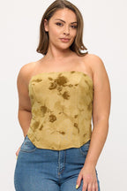 Rosalia Plus Size Lace Up Corset Tube Top