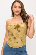 Rosalia Plus Size Lace Up Corset Tube Top