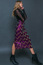 BE HAPPY FRIEND SEQUIN MIDI SKIRT
