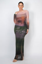 Zuri Long Sleeve Mesh Ombre Dress | Trendy Two-Layer Style